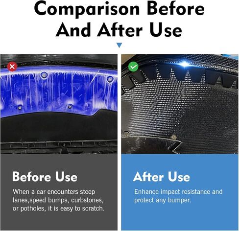 8PCS Bumper Scrape Guard for Cars, Anti-Scratch Front Bumper Guard, Compatible with Lowered Sport Cars or Luxury Cars, Front Lip Splitter Scrape Guard Skid, Bumper Protector Sticker in Kuwait