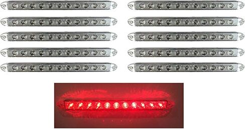 LONG HAUL 16" Clear Red LED | Slim Low Profile Surface Mount | Stop Turn Tail Lights | Trailer Truck in Saudi Arabia