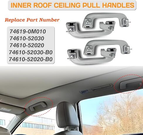 4PCS Front & Rear Interior Roof Grab Handles for Toyota Corolla, 4Runner, Yaris, Prius, RAV4 2005-2021, Replacement 74610-52030 74610-52020 in Saudi Arabia