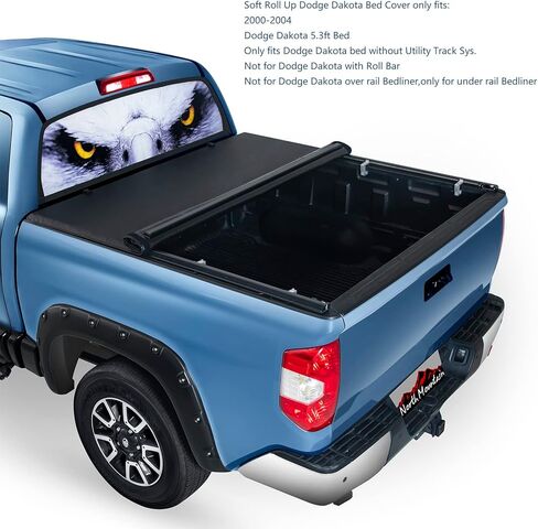 North Mountain Soft Roll Up Truck Tonneau Cover for Dodge Dakota 5.3ft Truck Bed/Fits 2000-2004 Dodge Dakota 5.3ft Pickup 63" Feetside Bed/Not for Truck with Rambox in Saudi Arabia