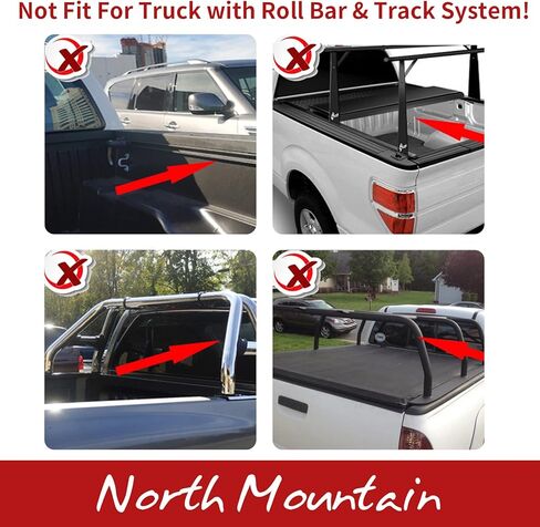 North Mountain Soft Roll Up Truck Tonneau Cover for Dodge Dakota 5.3ft Truck Bed/Fits 2000-2004 Dodge Dakota 5.3ft Pickup 63" Feetside Bed/Not for Truck with Rambox in Saudi Arabia