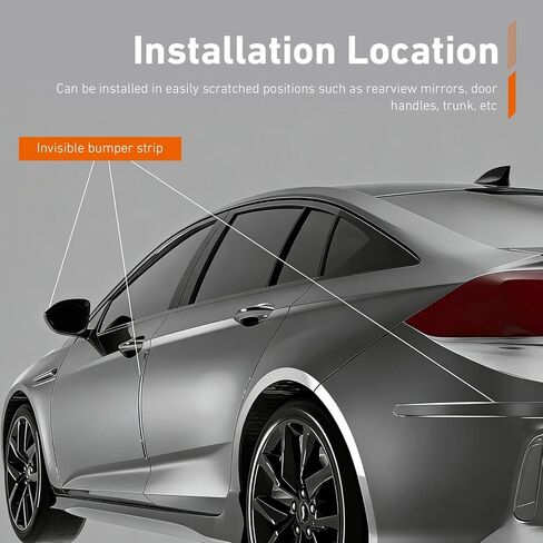 4 PCS Car Door Guard Strip, 15.7In Universal Rear Bumper Protector, PVC High Elasticity Anti-scratch Protector Trim, Self-adhesive Flexible Car Side Door Edge Guards (Transparent) in Saudi Arabia