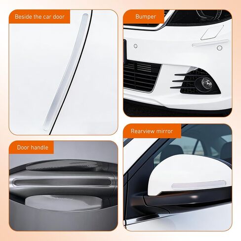 4 PCS Car Door Guard Strip, 15.7In Universal Rear Bumper Protector, PVC High Elasticity Anti-scratch Protector Trim, Self-adhesive Flexible Car Side Door Edge Guards (Transparent) in Saudi Arabia