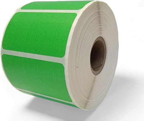 2.5x1.5-inch Direct Thermal Green Labels for Printing Barcodes and Address Labels, 1" Core, Compatible with Zebra Eltron and Other Desktop Label Printers / 2 Rolls of 1,800 Labels Total in Kuwait