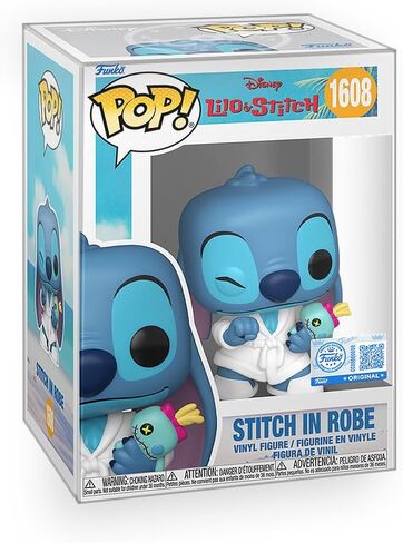 Funko Pop! Disney: Lilo & Stitch - Stitch in Robe Limited Edition Exclusive Vinyl Figure Collectibles Bundled with Box Protector in Kuwait