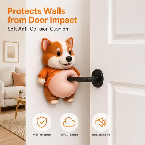 8PCS Cat Belly Door Stop, Belly Door Stopper, Cat Doors Stop, Belly Stickers, Squeezable Anti-Collision Bumper with Sunglass Dogs and Apron Cats in Saudi Arabia