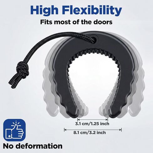 Sibba Rubber Doors Stopper with Nylon Paracord Attachments for Easy Grab Access First Responder Doors Stop Door Jam Door Wedge Stopper Police Law Enforcement Tool, Black in Kuwait
