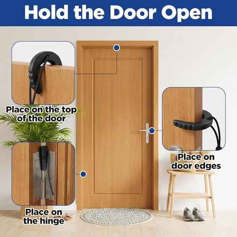 Sibba Rubber Doors Stopper with Nylon Paracord Attachments for Easy Grab Access First Responder Doors Stop Door Jam Door Wedge Stopper Police Law Enforcement Tool, Black in Kuwait
