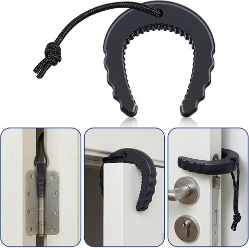 Sibba Rubber Doors Stopper with Nylon Paracord Attachments for Easy Grab Access First Responder Doors Stop Door Jam Door Wedge Stopper Police Law Enforcement Tool, Black in Kuwait