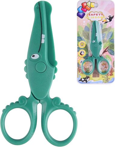 ASTARON Toddler Safety Scissors, Cute Crocodile Kids Preschool Training Scissors, Art Craft Plastic Scissors for Preschool Supplies and Scrapbooking Supplies in Kuwait
