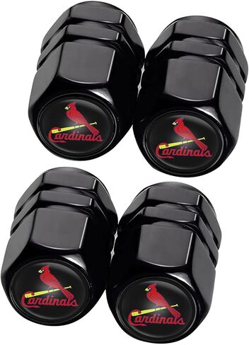 4Pcs Metal Car Tire Valve Stem Caps for LA Dodgers Baseball Fans, Universal Dust Caps for Wheels, Dodgers Auto Tire Valve Covers for Baseball Car Stuffs, Black in Saudi Arabia