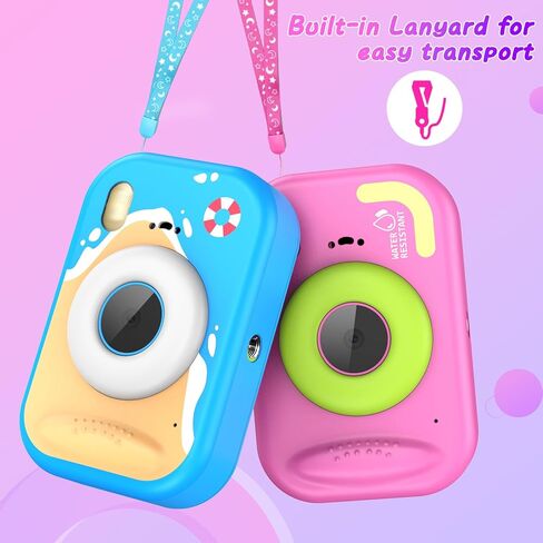 Kids Waterproof Camera, 1080P HD Underwater Digital Camera for Kids Aged 3-12, IP68 Swimming & Snorkeling Toy, ABS Plastic, 32GB Card, Birthday Gift for Children Boys Girls, Pink in Saudi Arabia