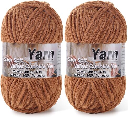 Chunky Chenille Yarn for Baby Blanket Yarn for Crocheting - 7.05oz Super Soft Chenille Plush Yarn - Bulk Thick Yarns Used for Making Scarves, Blankets, Stuffed Animals, DIY Craft (Candy Color) in Kuwait