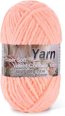 Chunky Chenille Yarn for Baby Blanket Yarn for Crocheting - 7.05oz Super Soft Chenille Plush Yarn - Bulk Thick Yarns Used for Making Scarves, Blankets, Stuffed Animals, DIY Craft (Candy Color) in Kuwait