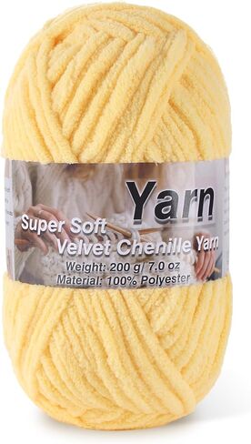 Chunky Chenille Yarn for Baby Blanket Yarn for Crocheting - 7.05oz Super Soft Chenille Plush Yarn - Bulk Thick Yarns Used for Making Scarves, Blankets, Stuffed Animals, DIY Craft (Candy Color) in Kuwait