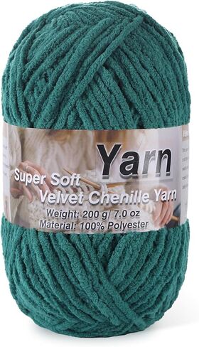 Chunky Chenille Yarn for Baby Blanket Yarn for Crocheting - 7.05oz Super Soft Chenille Plush Yarn - Bulk Thick Yarns Used for Making Scarves, Blankets, Stuffed Animals, DIY Craft (Candy Color) in Kuwait