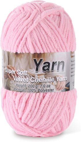Chunky Chenille Yarn for Baby Blanket Yarn for Crocheting - 7.05oz Super Soft Chenille Plush Yarn - Bulk Thick Yarns Used for Making Scarves, Blankets, Stuffed Animals, DIY Craft (Candy Color) in Kuwait