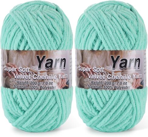 Chunky Chenille Yarn for Baby Blanket Yarn for Crocheting - 7.05oz Super Soft Chenille Plush Yarn - Bulk Thick Yarns Used for Making Scarves, Blankets, Stuffed Animals, DIY Craft (Candy Color) in Kuwait