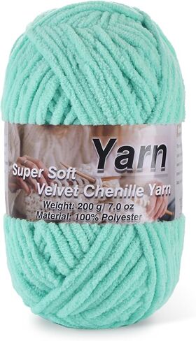 Chunky Chenille Yarn for Baby Blanket Yarn for Crocheting - 7.05oz Super Soft Chenille Plush Yarn - Bulk Thick Yarns Used for Making Scarves, Blankets, Stuffed Animals, DIY Craft (Candy Color) in Kuwait