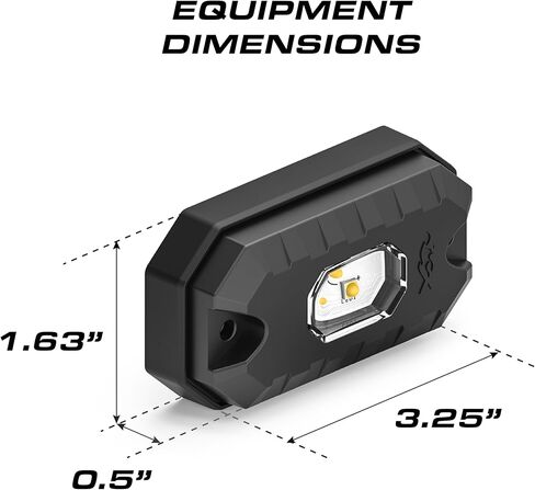 مصباح صخري صغير مقاس 3 بوصات ومصباح مقصورة من Feniex | حامل سطحي مدمج، 3 مصابيح LED، مصابيح LED فائقة السطوع 3 وات، فئة SAE 1 | ضوء محيط سلامة السيارة in Kuwait