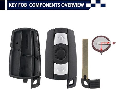 Key Fob Replacement for BMW 1/3/5 Series E90 E92 E93 X5 X6 Z4 E87 E60 E63 E64, with VL2020 Battery, (Rear Cover Non-Openable) FCC ID:KR55WK49127, KR55WK49123; P/N:267T-5WK49127, 6986583, 6986583-05 in Saudi Arabia