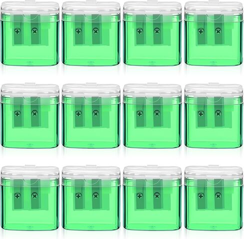 12 Pcs Irish Green Pencil Sharpeners Manual Double Hole Plastic Pencil Sharpener for Kids Classroom Home School Office (Irish Green) in Kuwait