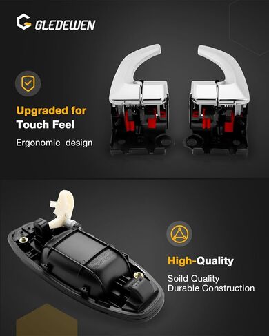 مجموعة مقابض الباب (8 قطع)، متوافقة مع Hyundai Santa Fe 2001-2006، مجموعة كاملة من المقابض الداخلية والخارجية الأمامية والخلفية اليسرى اليمنى، OE#8265026000، 8266026000، 8261026010، 8262026010، HY1520107 in Kuwait