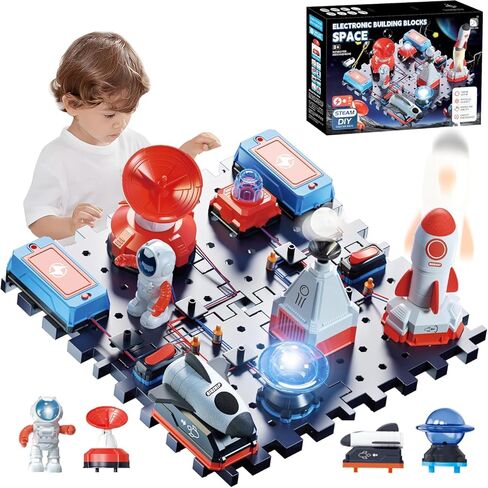 STEM Circuit Kit for Kids Ages 6+, 35PCS Electronics Kit with 200+ Projects, Educational Science Experiment Toy for Boys & Girls, Beginner Electrical Engineering Set for Home & School in Kuwait