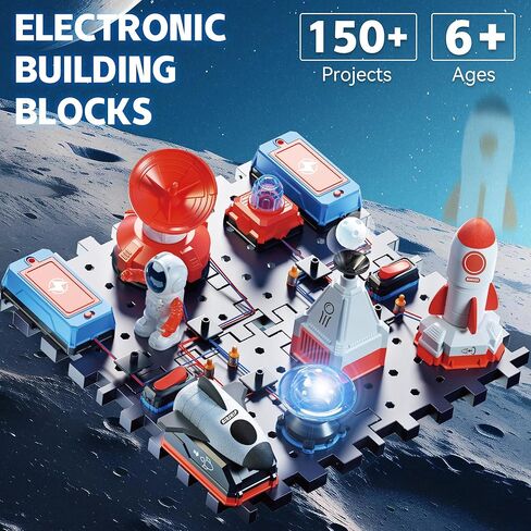 STEM Circuit Kit for Kids Ages 6+, 35PCS Electronics Kit with 200+ Projects, Educational Science Experiment Toy for Boys & Girls, Beginner Electrical Engineering Set for Home & School in Kuwait
