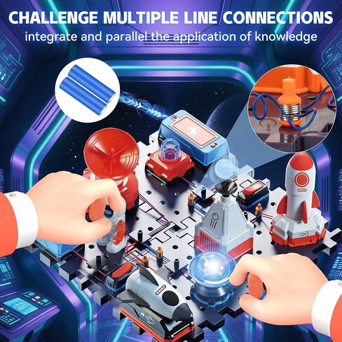 STEM Circuit Kit for Kids Ages 6+, 35PCS Electronics Kit with 200+ Projects, Educational Science Experiment Toy for Boys & Girls, Beginner Electrical Engineering Set for Home & School in Kuwait