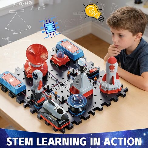 STEM Circuit Kit for Kids Ages 6+, 35PCS Electronics Kit with 200+ Projects, Educational Science Experiment Toy for Boys & Girls, Beginner Electrical Engineering Set for Home & School in Kuwait