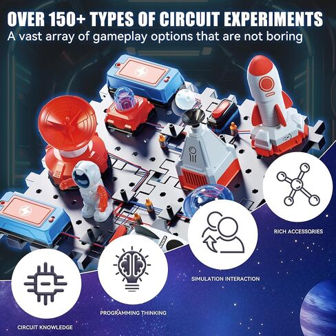 STEM Circuit Kit for Kids Ages 6+, 35PCS Electronics Kit with 200+ Projects, Educational Science Experiment Toy for Boys & Girls, Beginner Electrical Engineering Set for Home & School in Kuwait