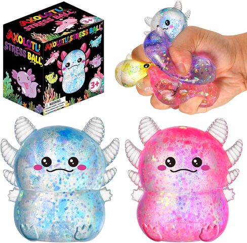 6 Packs Axolotl Squishy Toys, Slow Rising Stress Balls for Kids Adults, Sensory Squeeze Toys for Anxiety Relief Axolotl Party Favors Classroom Prizes Birthday Gifts (6 Colors) in Saudi Arabia