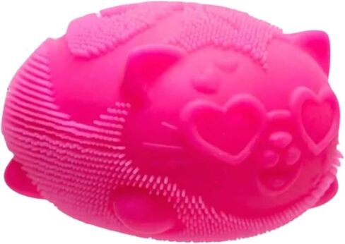Cool Cat Squeeze Squishy, Wild Cats Fuzz Ball Sensory Squeeze Toy, Slow Rise Sensory Fidget Balls, Anxiety Slow Rising Squishy Fidget Toy, Suitable for Relieving Stress or as a Gift (Rose Red) in Kuwait