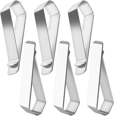 6-Pack Stainless Steel Sun Visor Clips for Cars, Multi-Functional Clips with Adhesive for Photo Frames, Garage Door Opener, Car Sunglasses Holder, Strong Hold Car Visor Accessory in Kuwait