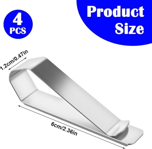 6-Pack Stainless Steel Sun Visor Clips for Cars, Multi-Functional Clips with Adhesive for Photo Frames, Garage Door Opener, Car Sunglasses Holder, Strong Hold Car Visor Accessory in Kuwait