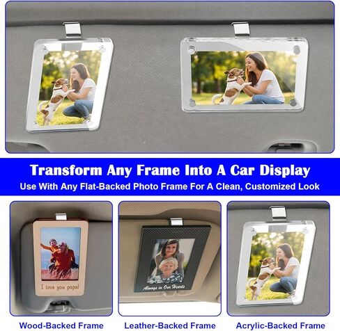 6-Pack Stainless Steel Sun Visor Clips for Cars, Multi-Functional Clips with Adhesive for Photo Frames, Garage Door Opener, Car Sunglasses Holder, Strong Hold Car Visor Accessory in Kuwait