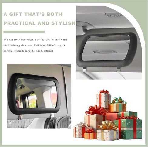 Car Sun Visor Vanity Mirror, 4.33"×6.57" HD Clip-on Vehicle Sun-Shading Cosmetic Mirror, Portable Rearview Visor Makeup Mirrors for Women Girls, Universal Car Accessories in Kuwait