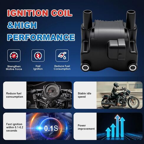 استبدال ملف إشعال النار الفردي KLC 31743-01 210538 مناسب لـ Harley Davidson Softail Touring Dyna Delphi FI 2001-2006 Fat Boy Heritage Classic Road King Electra Glide Deuce Low Rider in Kuwait