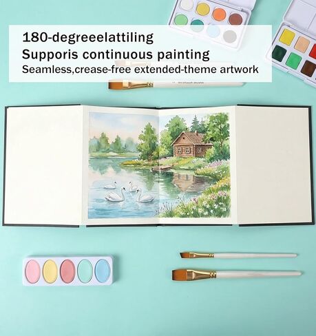 دفتر رسم السفر، دفاتر الرسم والدفاتر 300GSM بالضغط البارد، ورق رسم الأكورديون، محمول أثناء السفر (كتاب واحد) in Kuwait
