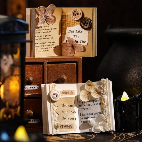 Moriquill Antique Magic Mini Journal Set, 8 Pocket Size Books with Brown and White Kraft Pages, Metal Tin Boxes for Scrapbook Journal Collage DIY Writing in Saudi Arabia
