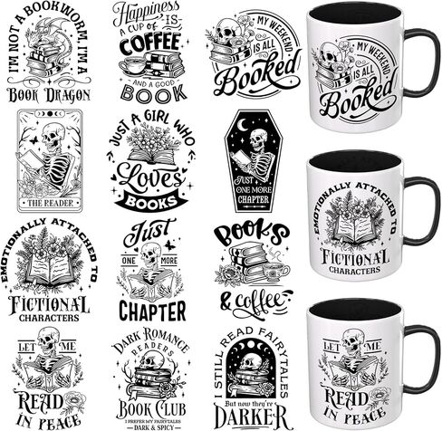 Alcohol Quotes 12 PCS UV DTF Cup Wrap Stickers,Rub on Transfers for 16oz Tumblers Glass Cans for Laptops Journals in Saudi Arabia