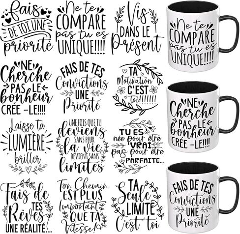 Alcohol Quotes 12 PCS UV DTF Cup Wrap Stickers,Rub on Transfers for 16oz Tumblers Glass Cans for Laptops Journals in Saudi Arabia