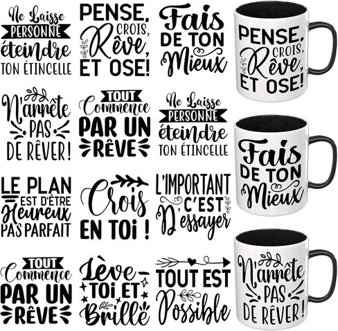 Alcohol Quotes 12 PCS UV DTF Cup Wrap Stickers,Rub on Transfers for 16oz Tumblers Glass Cans for Laptops Journals in Saudi Arabia