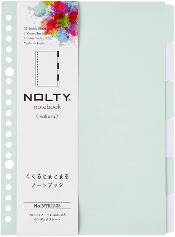 NOLTY kukuru A5 Paper Index Sheets, 6-Tab Divider, Green, NTK1222 in Saudi Arabia