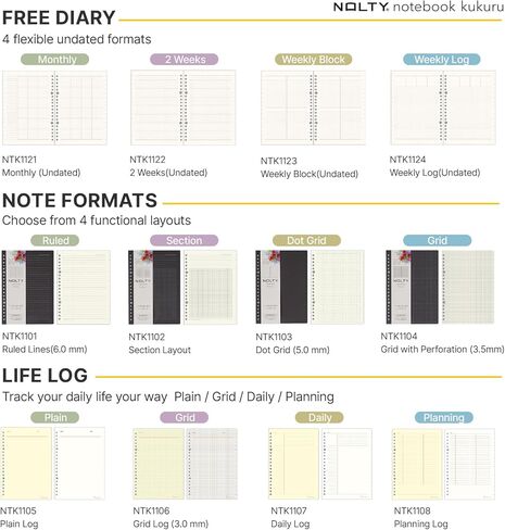 NOLTY kukuru A5 Paper Index Sheets, 6-Tab Divider, Green, NTK1222 in Saudi Arabia
