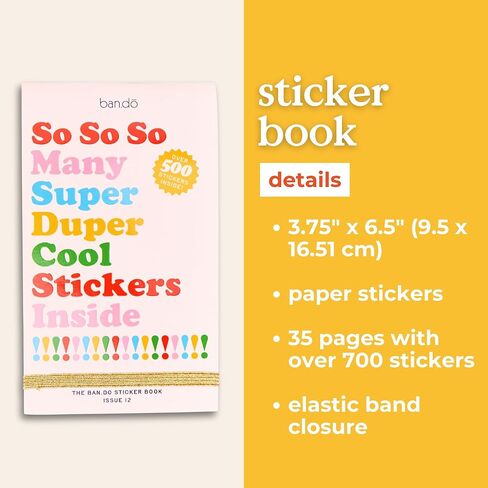 ban.do Sticker Book with Over 700 Assorted Stickers and 35 Sheets with Fun/Colorful/Aesthetic Pack for Scrapbooking Planners or Junk Journals, Issue 12 in Kuwait