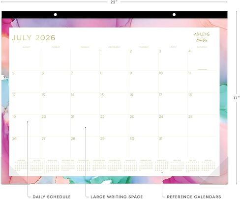 2026-2027 بلو سكاي سموك 17 بوصة × 22 بوصة تقويم حائط أكاديمي شهري، ألوان متنوعة (148668-A27) in Kuwait