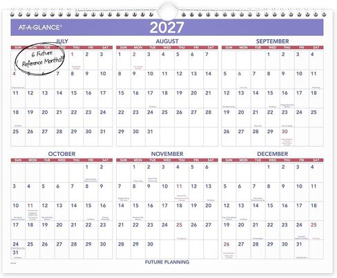 AT-A-GLANCE® Academic 2026-2027 تقويم حائط شهري، متوسط، 15 بوصة × 12 بوصة in Kuwait
