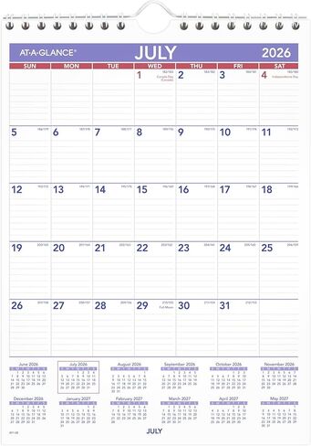 AT-A-GLANCE® Academic 2026-2027 تقويم حائط شهري، متوسط، 15 بوصة × 12 بوصة in Kuwait